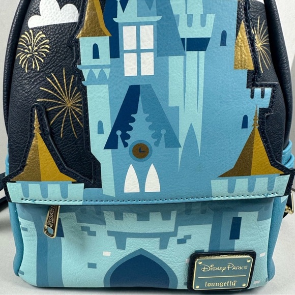 Loungefly Disney Fantasyland Cinderella Castle Mini Backpack- HTF - Picture 5 of 9